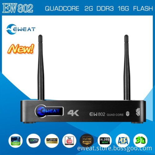 Quad Core Android tv box Amlogic S802 Eweat EW802 xbmc Full-HD 1080p Android TV Box